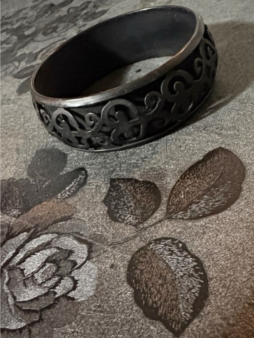 beautiful carved wood Statement Bangle